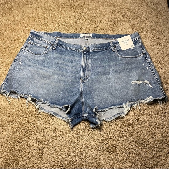 Abercrombie & Fitch Pants - Curve love 90s high rise cutoff cotton shorts A&F